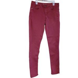 Buffalo David Bitton Faith Mid Rise  Burgundy Skinny Jeans  Size 28